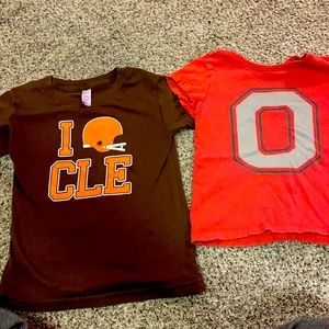 Two Ohio team t-shirts girls size 5/6